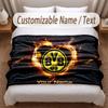 Borussia Dortmund Bedruckte Flanelldecke Benutzerdefinierter Name Text Weiche Warme Decke für Schlafzimmer Feiertagsgeschenk