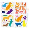 1 Set PET Hollow Out Drawing Painting Stencils, for DIY Scrapbook, Photo Album, with 1Pc Art Paint Brushes, Dog, 300x300mm, 4pcs/set