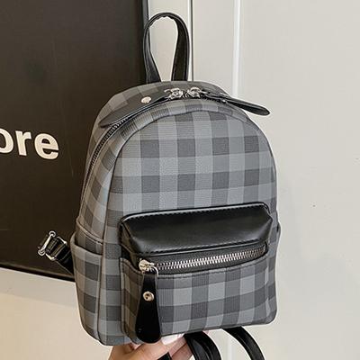 Niche College Style Contrasting Color Plaid Backpack Women's 2025 Summer Korean Version Trendy Fashion Small Backpack Women's Armpit Bag