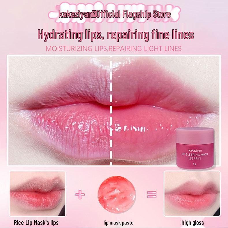 Koreanische Lippenmaske & Jelly Schlaf-Lippenbalsam Set - 20g Nachtreparatur-Feuchtigkeitscreme, Hydratisierend & Aufhellend für Lippenlinien (4-teiliges Set)