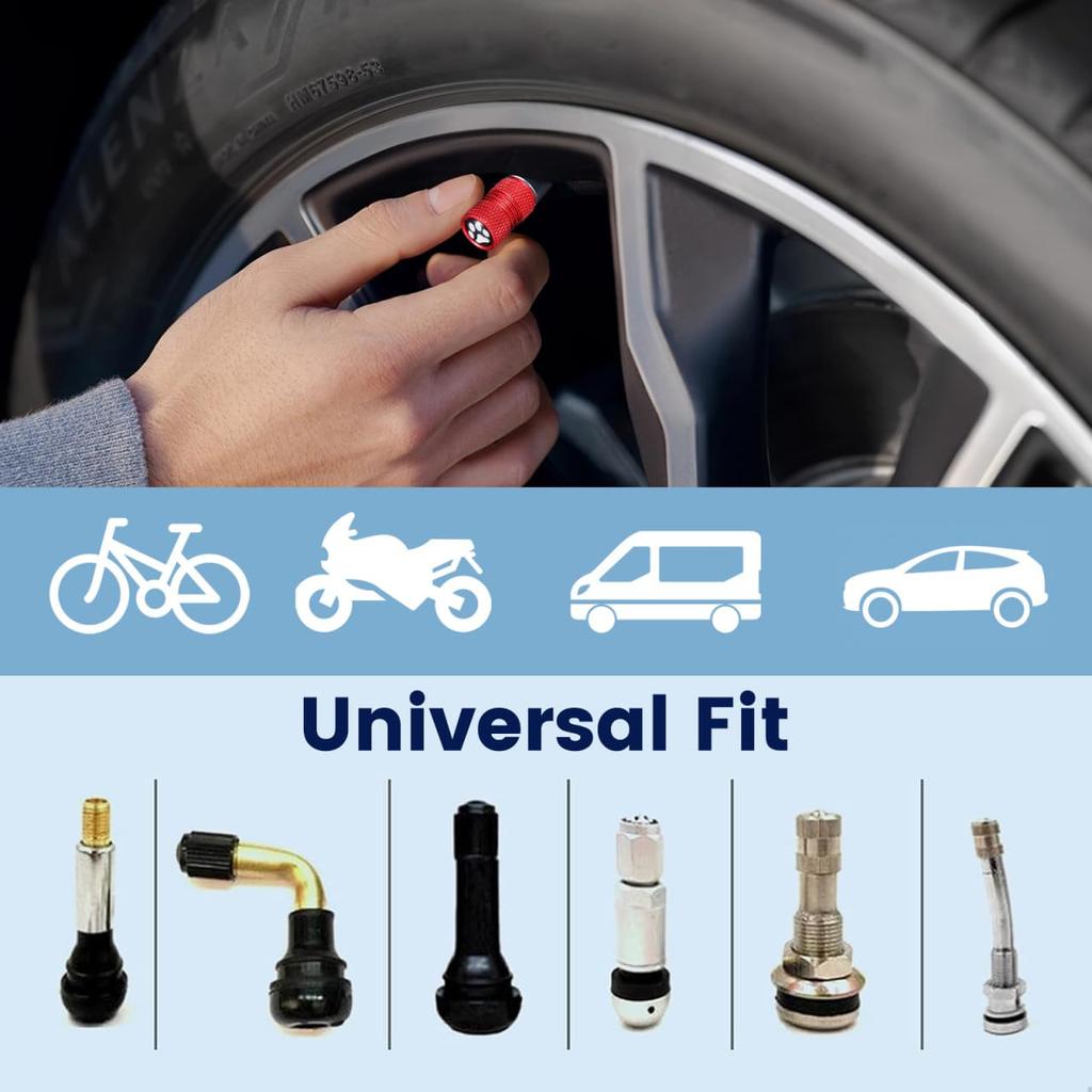 CALLARON Tire Air Valve, 4 Pieces, Tire Valve Cover, Car Tire Valve, Cap, Cat