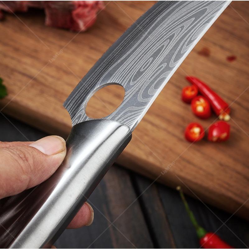 Cuțit măcelar din oțel inoxidabil, cutlass mic de tăiat, mâner confortabil, cuțit de bucătărie cu teacă