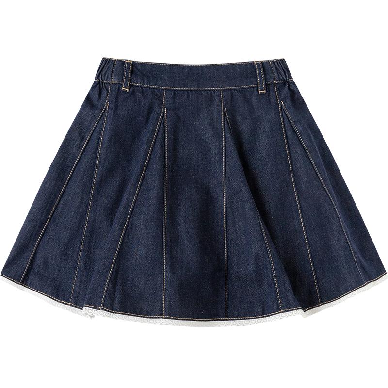 Balabala Girls' Denim A-Line Mini Skirt