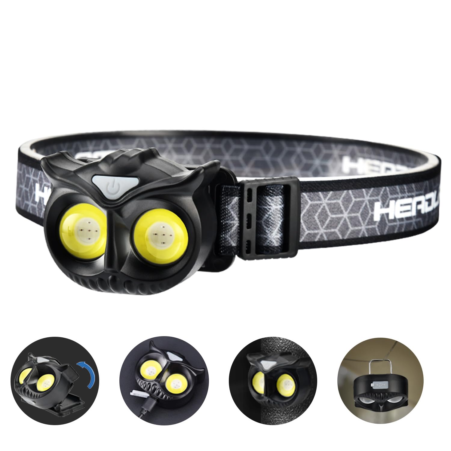 

Skylla LED USB New Bright LED Outdoor Headlamp with Adjustable Beam 10 Hours of Continuous Headlamp with Battery Level Waterproof and Ideal for Night