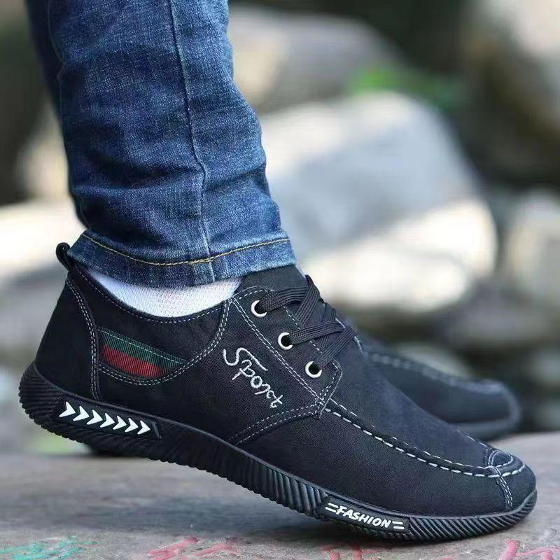 

Модные новые 2024 года тканевые туфли супер мягкие летние мужские спортивные удобные повседневные туфли с мягкой подошвой дышащие джинсовые тканевые туфли кроссовки мужские 44 чёрный