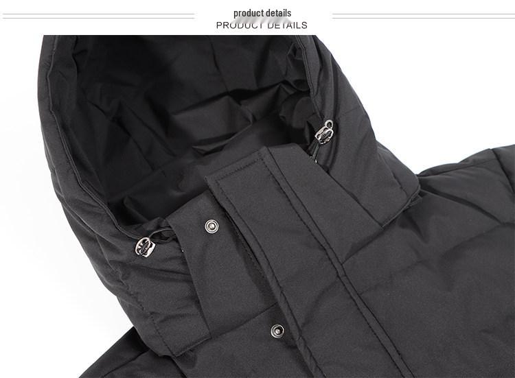 Women's Long Black Down Jacket with Detachable Hood - 2025 Chinese Style Winter Collection