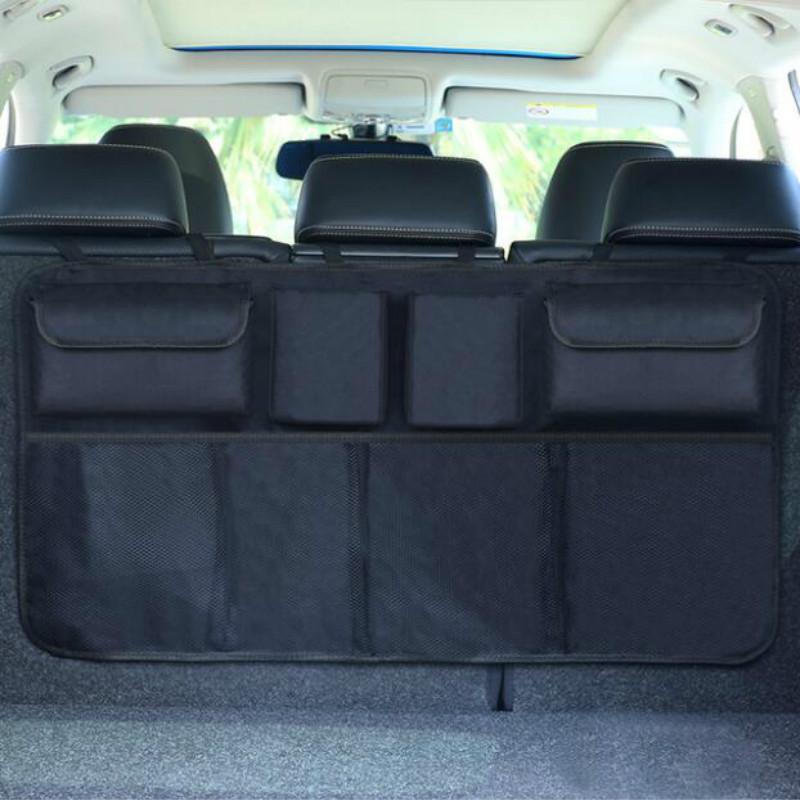 Universal Car Trunk Organizer Adjustable Backseat Storage Bag Net High Capacity Multi-use Oxford Automobile Seat Back Organizers