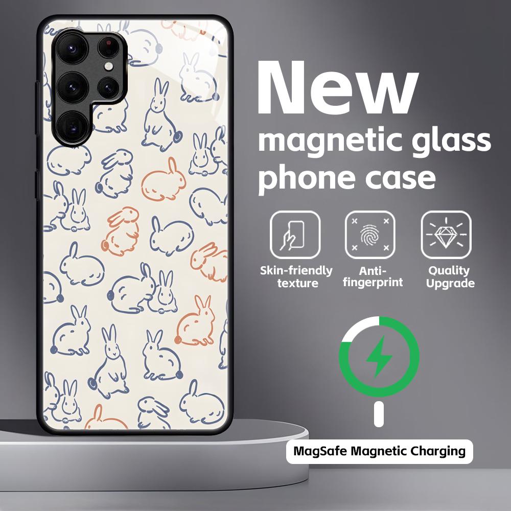 Easter Phone Case For Samsung S26 S25 S24 S23 S22 S21 Plus Ultra Note20 Glass Magnetic Case
