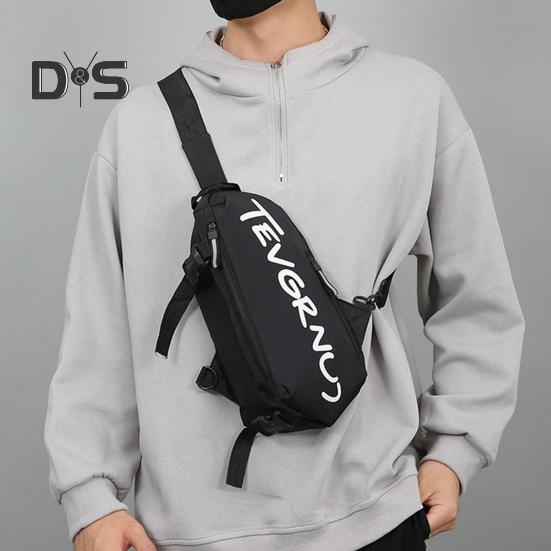 Crossbody Bag with Adjustable Belt Unisex Chest Bag Zipper Closure Large Capacity Fashionable Shoulder Bag Sports Bag