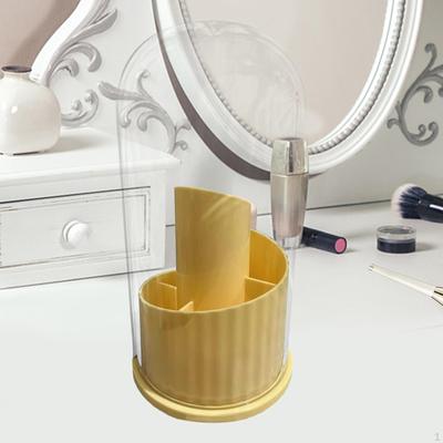 Makeup Brush Holder Multipurpose Rotating Dustproof with Cover Cosmetic Organizer Storage Box for