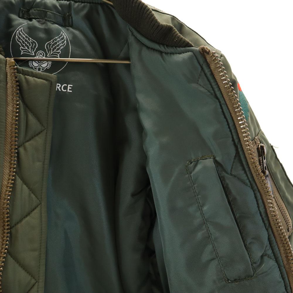 Hysteric Mini Back: His Mini Embroidery MA-1 Flight Jacket Olive Kid's Used