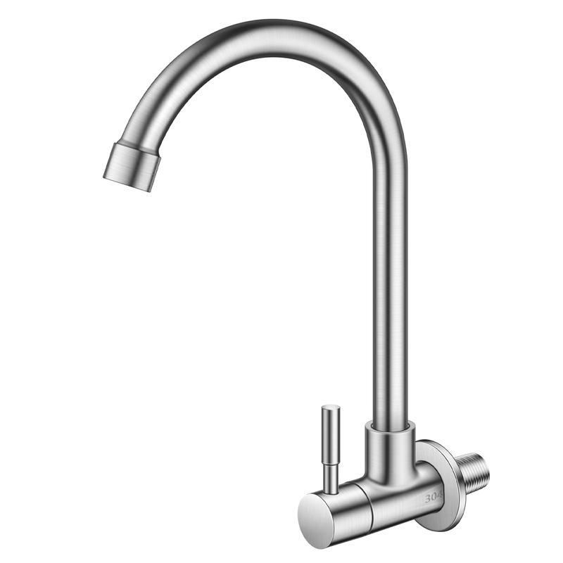 CVBAB 304 Stainless Steel Single Cold Wall-Mounted Faucet