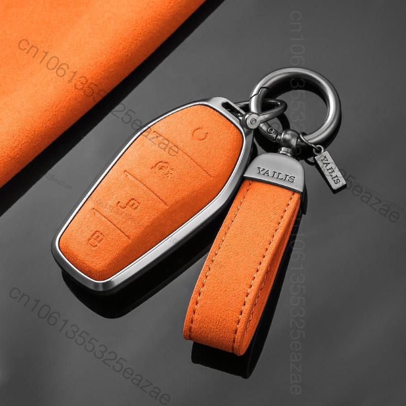 Metal Suede Car Remote Key Cover Case Holder Shell Fob For Byd New Atto 3 Atto2 Song Pro Han Tang Shark Dolphin Seal U Sealion 7