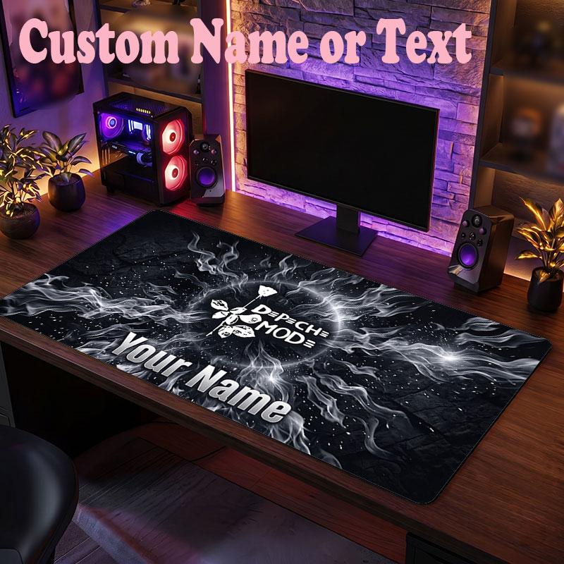 Depeche Mode Customized Name Text Mouse Pad, Large Desk Mouse Mat Personalized Home Office Present
