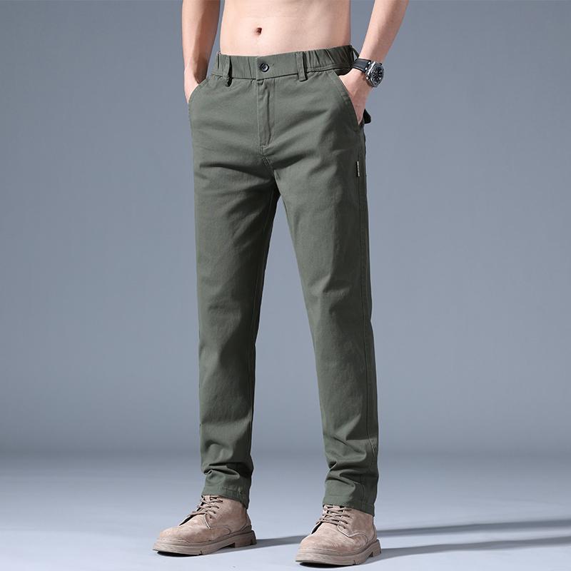 

Мужские повседневные брюки, весенне-осенние модные универсальные дышащие прямые мешковатые брюки 40 армия зеленый