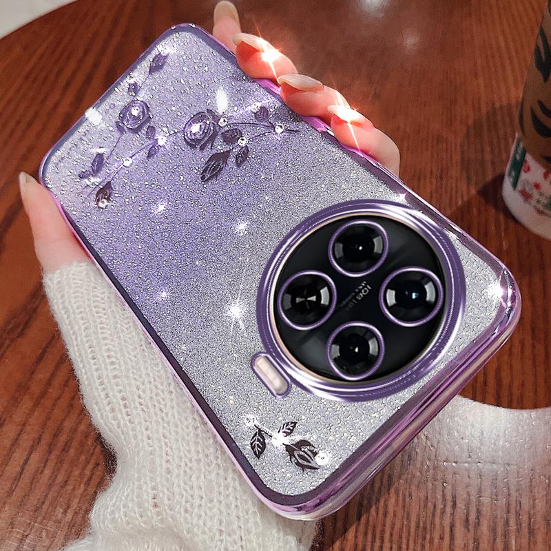 KADEM Für TECNO Spark 20 Pro+ Hülle TPU Handyhülle Glitzer Blume Ästhetik