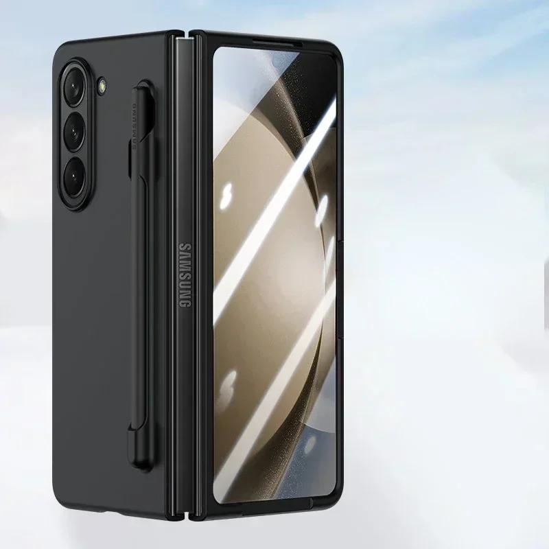 NUOVO per Samsung Galaxy Z Fold 7 6 5 Custodie Premium con S Pen e Supporto per S Pen Colore Solido Protezione Schermo Integrata Copertura Opaca