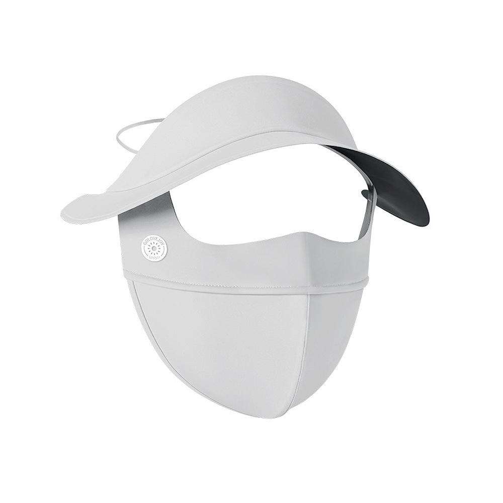 Women's Full Face Black Sunscreen Mask - Anti-Smudge, Three-Dimensional Ice Silk with Glue Brim