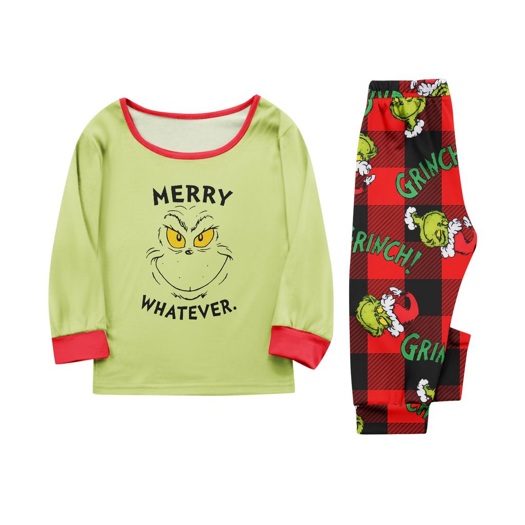 Christmas Print Cute Family Set Pajamas, Home Clothes, Family Set Long Sleeve Top Pants Set