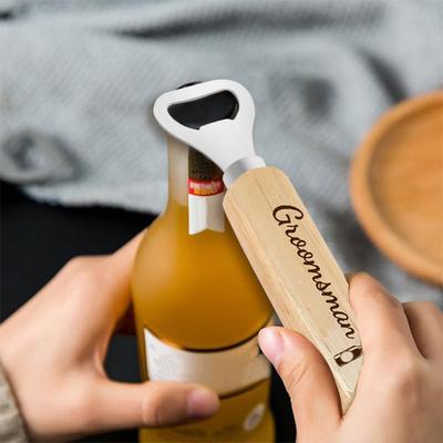 Yousheng Bottle Openers with Wooden Handle Bartender Bottle Opener Engraved Beer Bottle Opener for Guests Wedding Birthday Party Baby Shower