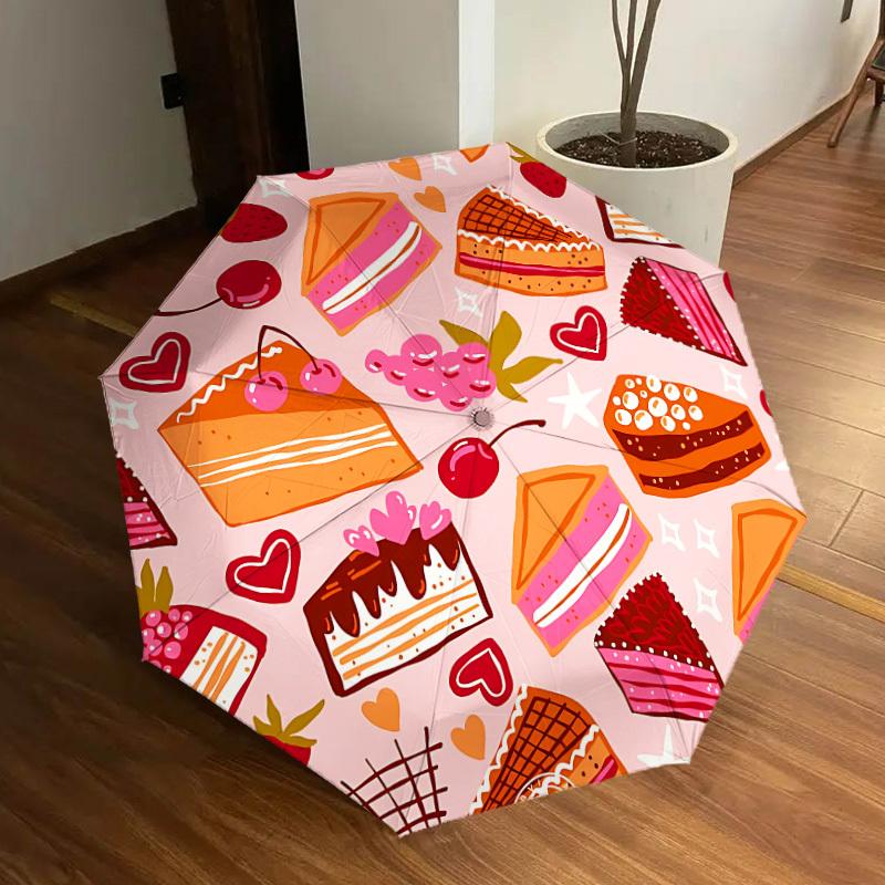 

1pc Cake Slice Automatic Open/Close Umbrella, Formal Events - Ideal Gift for Family or Friends, Outdoor Accessory yy251211161