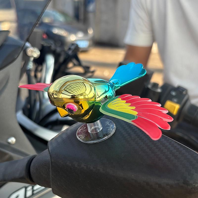 Simulation Flying Bird Motorcycle Car Ornaments Waving Wings In The Wind Cute Companion Little Bird Creative Car Fun Companion