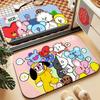 Cute A-bt21S Cartoon Carpet Bathroom Anti-slip Mat Door Mat Home Decoration Mat Entrance Door Mat Scratch-resistant Door Mat