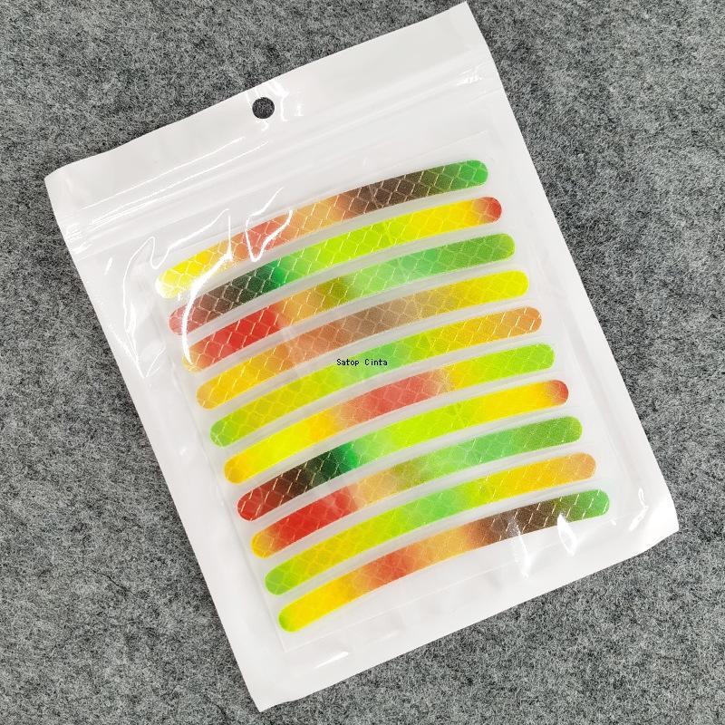 20pcs/set Reflective Car Wheel Decorative Stickers Waterproof Rim Decal Adhesive Warning Reflectors Tape For Vehicles Motorcycle