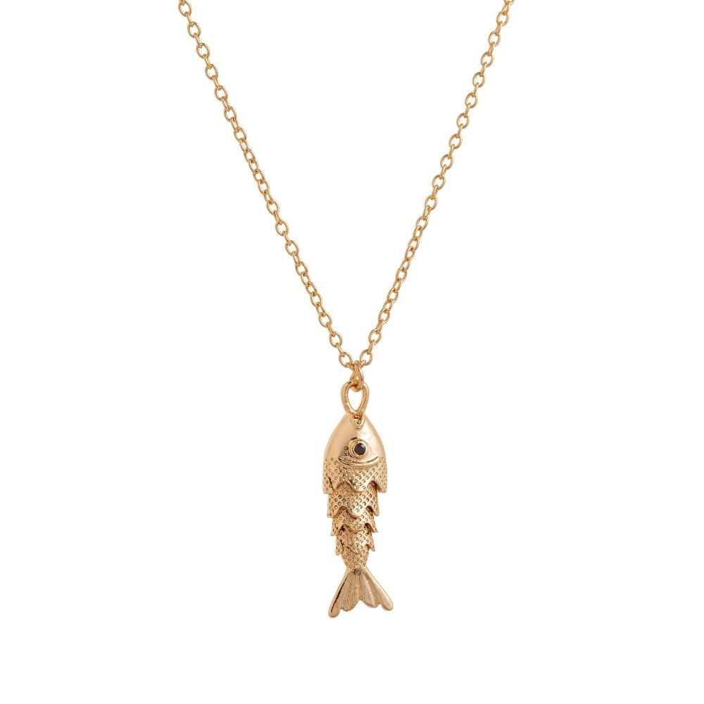 

Позолоченная подвеска-ожерелье 45 см цепочка до ключицы Легкая роскошь Ожерелье с рыбой кои Ювелирный подарок 2