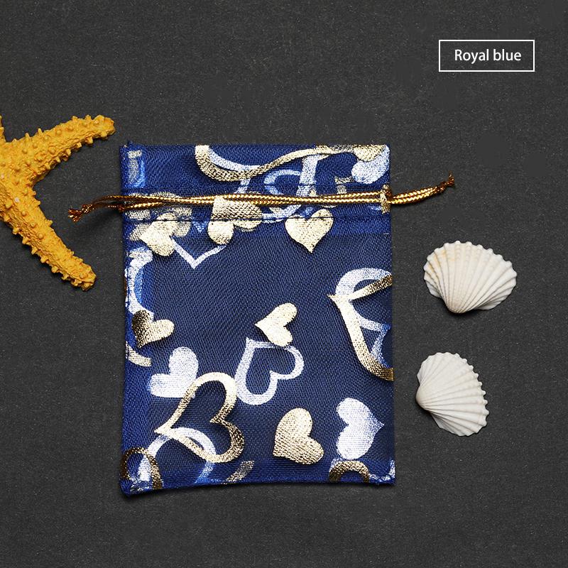 50pcs Love Heart Organza Bags Wedding Gift Christmas Bags Tulle Favor Sack Jewelry Popular Drawstring 7X9 9X12 11X16 13X18cm