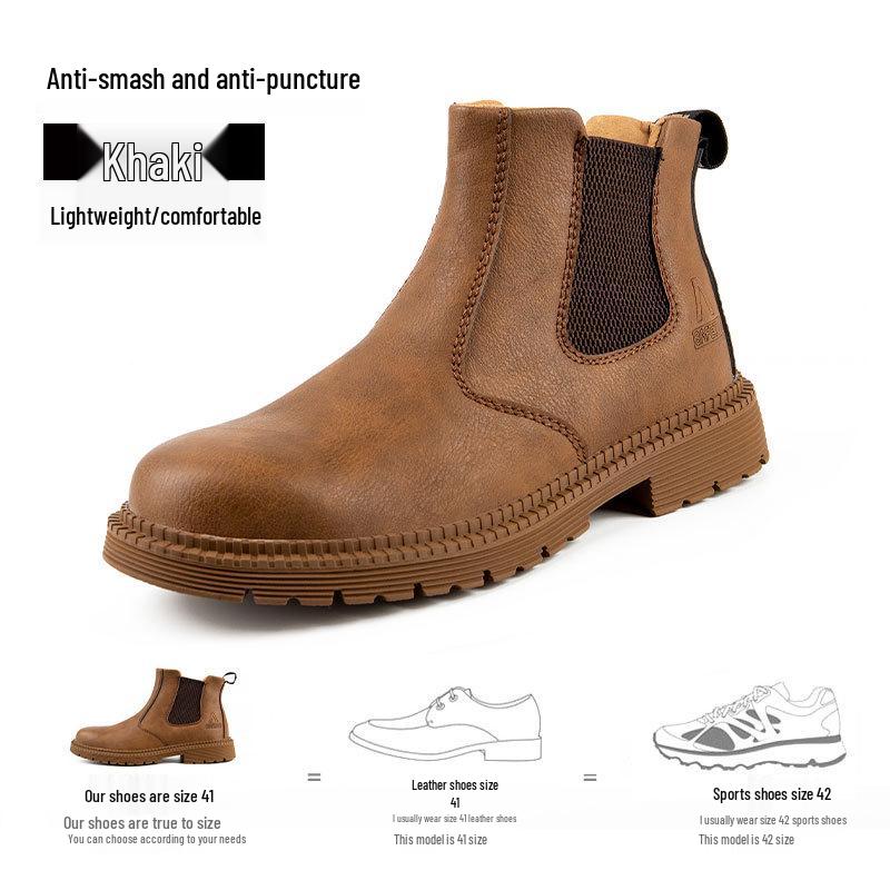 Men's Steel Toe Slip-On Safety Shoes - Anti-Smash, Anti-Puncture, Wear-Resistant, Convenient, Fashionable, Quick Release