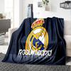 FC Madrid Emblem Flanelldecke, Weiches Polyester, Modernes Design, Ganzjahres für Camping, Reisen, Geschenke für Feiertage oder Geburtstage