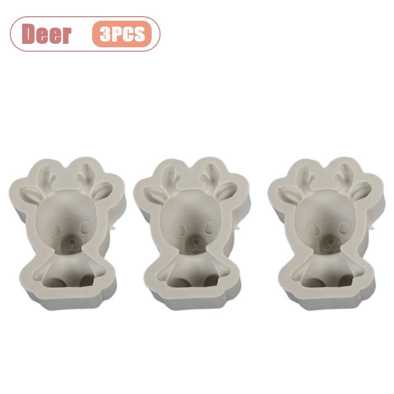 1-10PCS Christmas Elk Plaster Aromatherapy Candle Silicone Mold DIY Handmade Soap Car Vent Clip Crafts Home Fragrance Decor