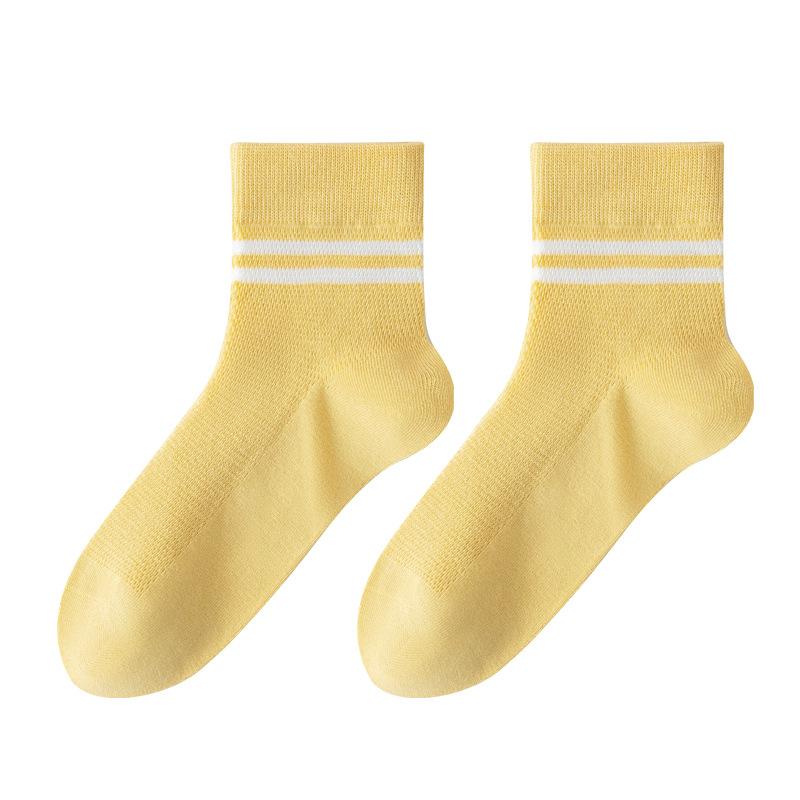 Female Spring and Summer Pure Cotton Deodorant Sweat Absorbent Breathable Boneless Mesh Tube Socks