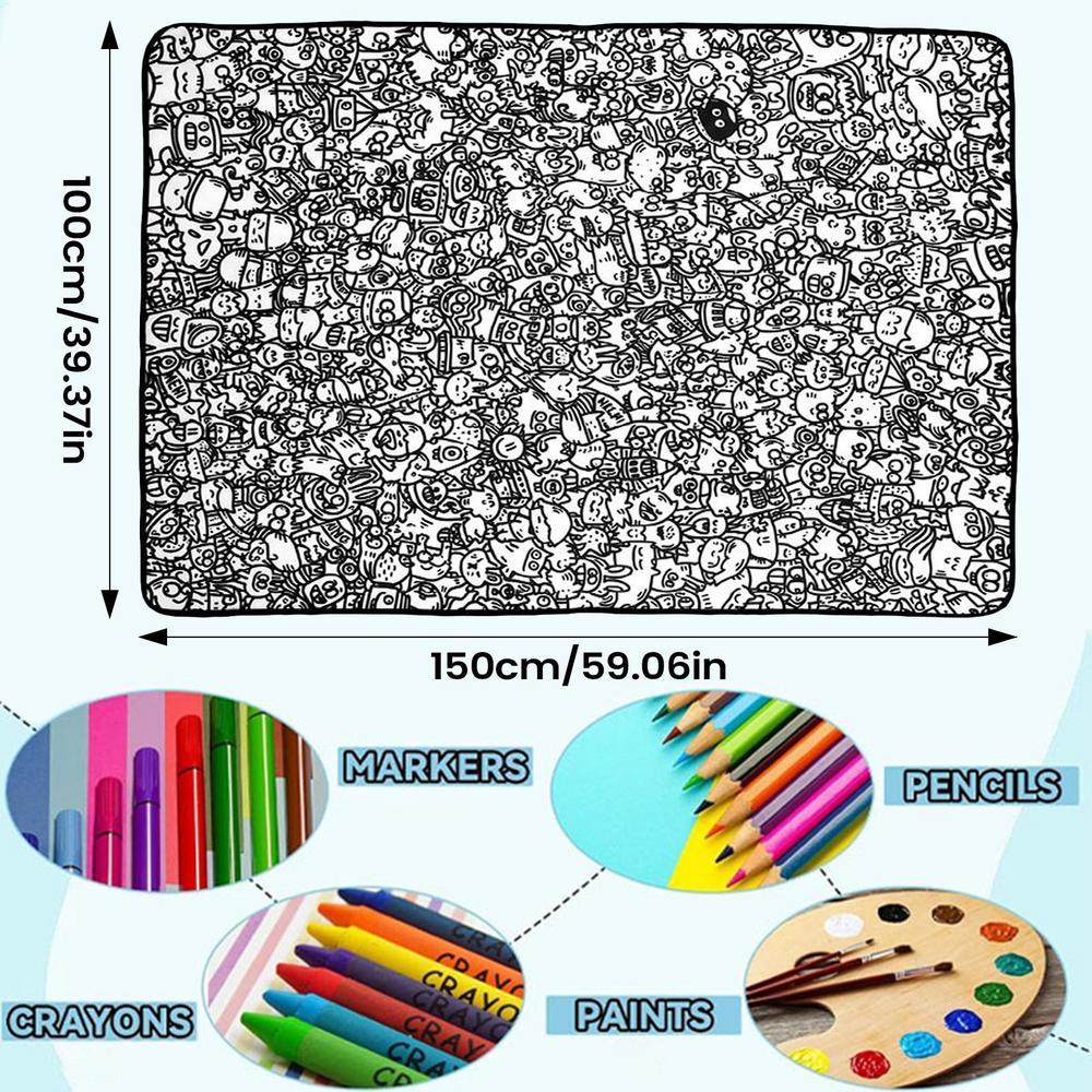 100x150cm DIY Maldecke Malen Sie Ihre eigene Decke Weiches Gemütliches Fleece Zeichenmatte Waschbar Wiederverwendbar Gemütliche Wohnkultur Decke