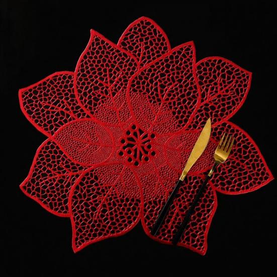 Blumenförmiges PVC Platzset Wasserdichte Tischmatte Familien-Essplatzset Tragbares Küchenplatzset für Restaurants Heimparty