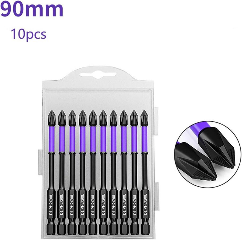 D1 Magnetic Phillips Head Screwdriver Bit: Anti-slip, Shock-resistant, High Hardness with Strong Magnetic Grip