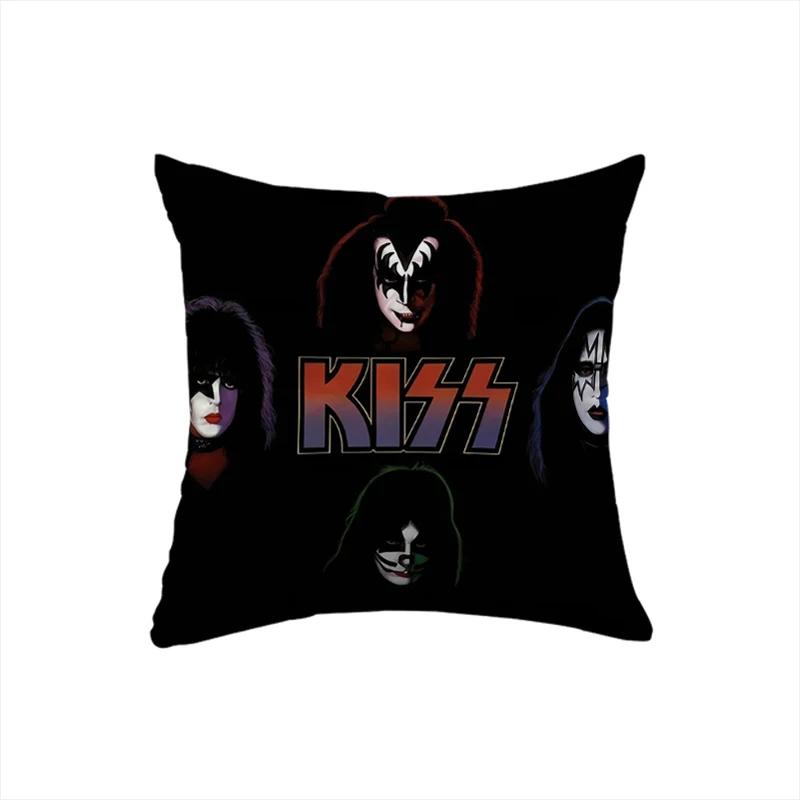 Cushion Cover 45x45 for Bed Sofa Pillows KISS Rock & Roll All Nite Party Home Decor Pillow Cozy Cases Decorative Band Dakimakura