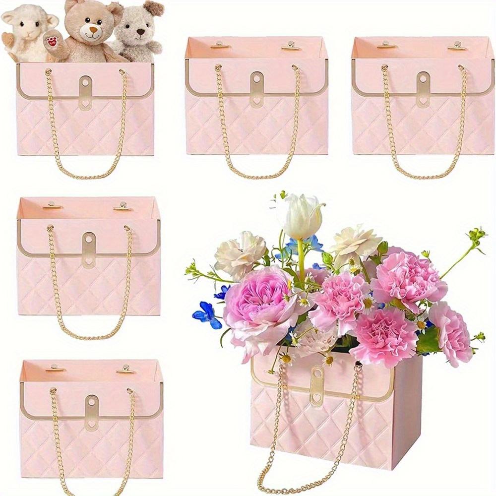 

4 шт./компл., ручная упаковочная сумка для цветов Танабата, складной букет, ручная подарочная коробка для цветов, изысканный букет, цветочная коробка 4pcs розовый