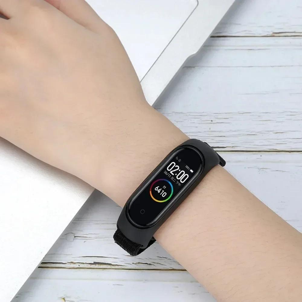 Nylon Loop Strap for Xiaomi Mi Band 9 8 7 6 5 4 3 Breathable Wristband Smartwatch Bracelet Sports Pulsera Watchband Miband 9 NFC