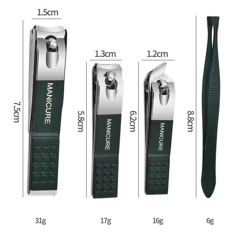 Nail Clipper Set 9 Piece, Stainless Steel Nail Cutters for Home Manicure Tools, Portable Grooming Kit with Nail File, Mini Nail Clippers
