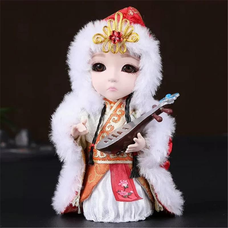 Chinese Opera Character Decoration Silk Doll Peking Opera Mask Doll Chinese Handmade Decorative Gifts Shop Decoration Doll
