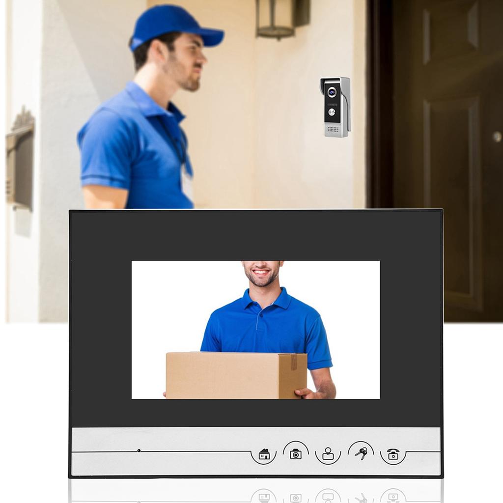 7in TFT Video Intercom Doorphone System Intelligent Access Door Camera 110‑240V