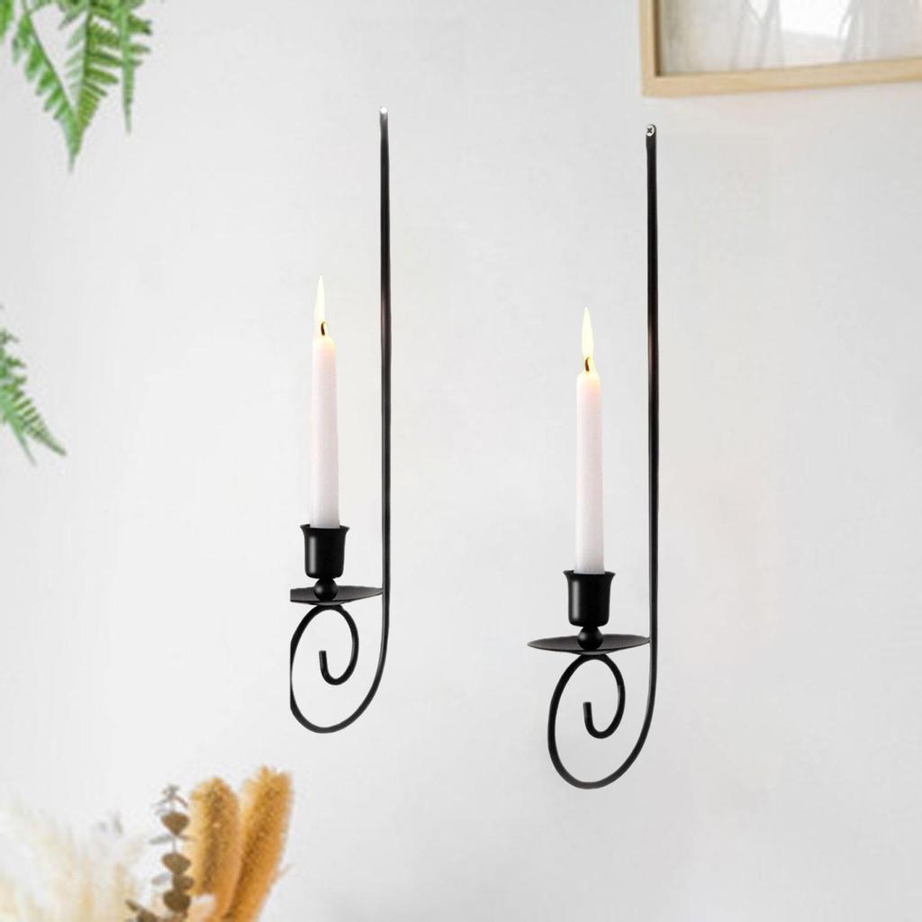 2 Pieces Metal Candle Sconces Wall Mounted for Sticks Candles Modern Hanging Art