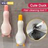 2-in-1 Cute Duck Shaped Double-head Design Cleaning Clip Dust Stain Removal Shovel - Bathroom Cleaner Tool With Drainage Hole