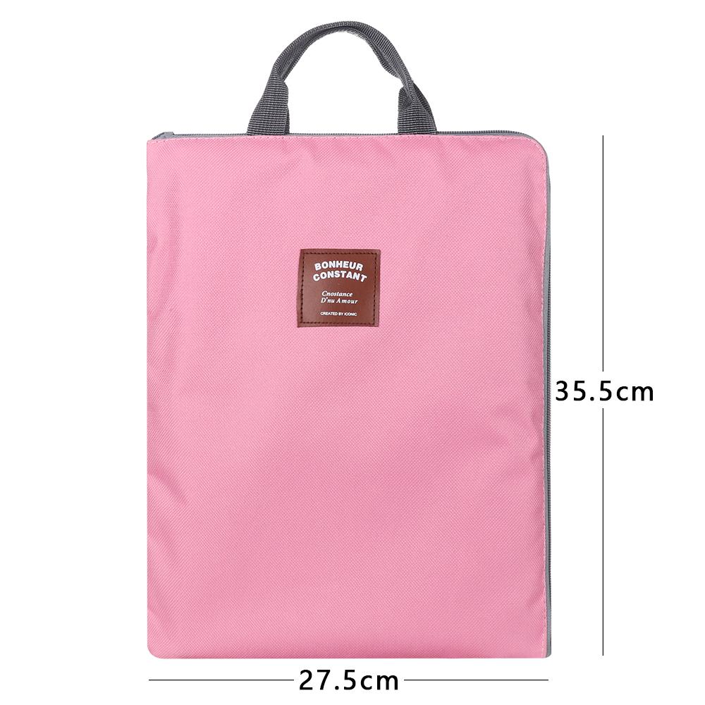 Big Capacity Double Layers A4 Document Bag File Folder Holder With Handle Zipper Waterproof Canvas Handbag For Business Document