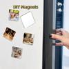 16 Pieces Acrylic DIY Transparent Refrigerator Magnet Handmade Square/Round Magnetic Photo Stickers with Magnetic Sheet