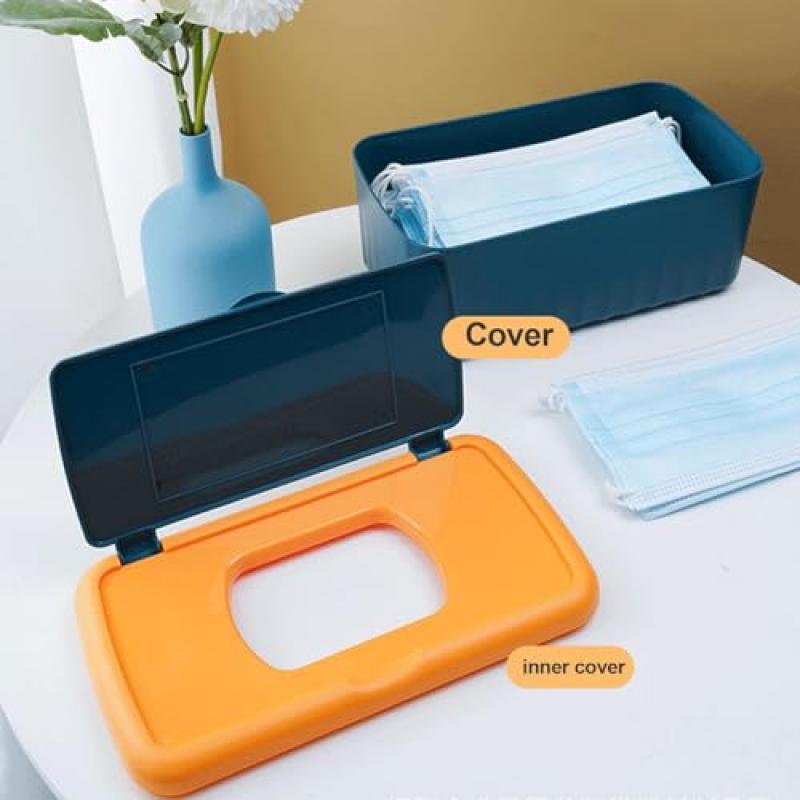 Baby Wipes Dispenser, Refillable Wipes Container with Double Layer Protection, Portable Wipes Holder with Lid for Freshness
