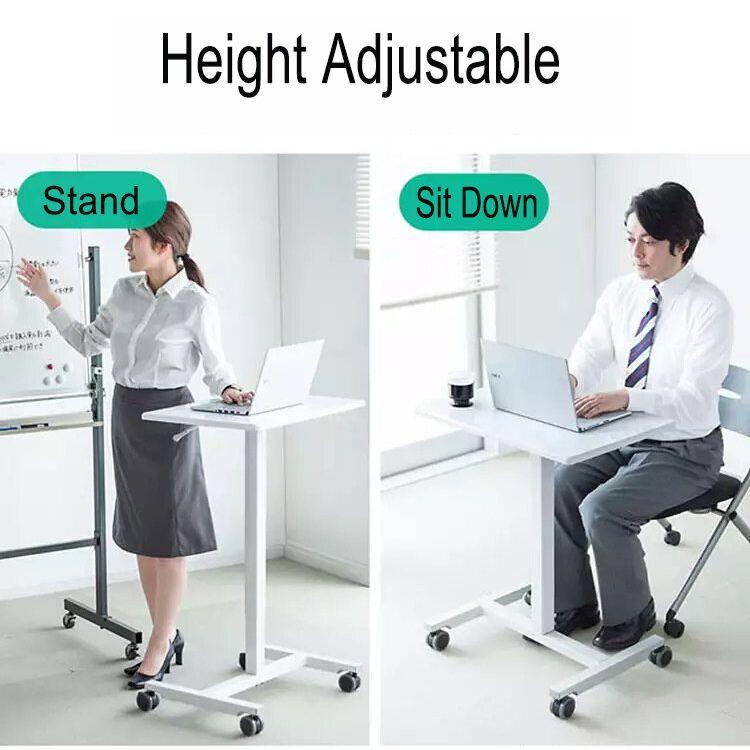 Adjustable Bedside Laptop Table With Wheels Foldable Mobile Computer Desk Small Table Study Desk Simple Lazy Wood Bed Side Table Sofa Side Table