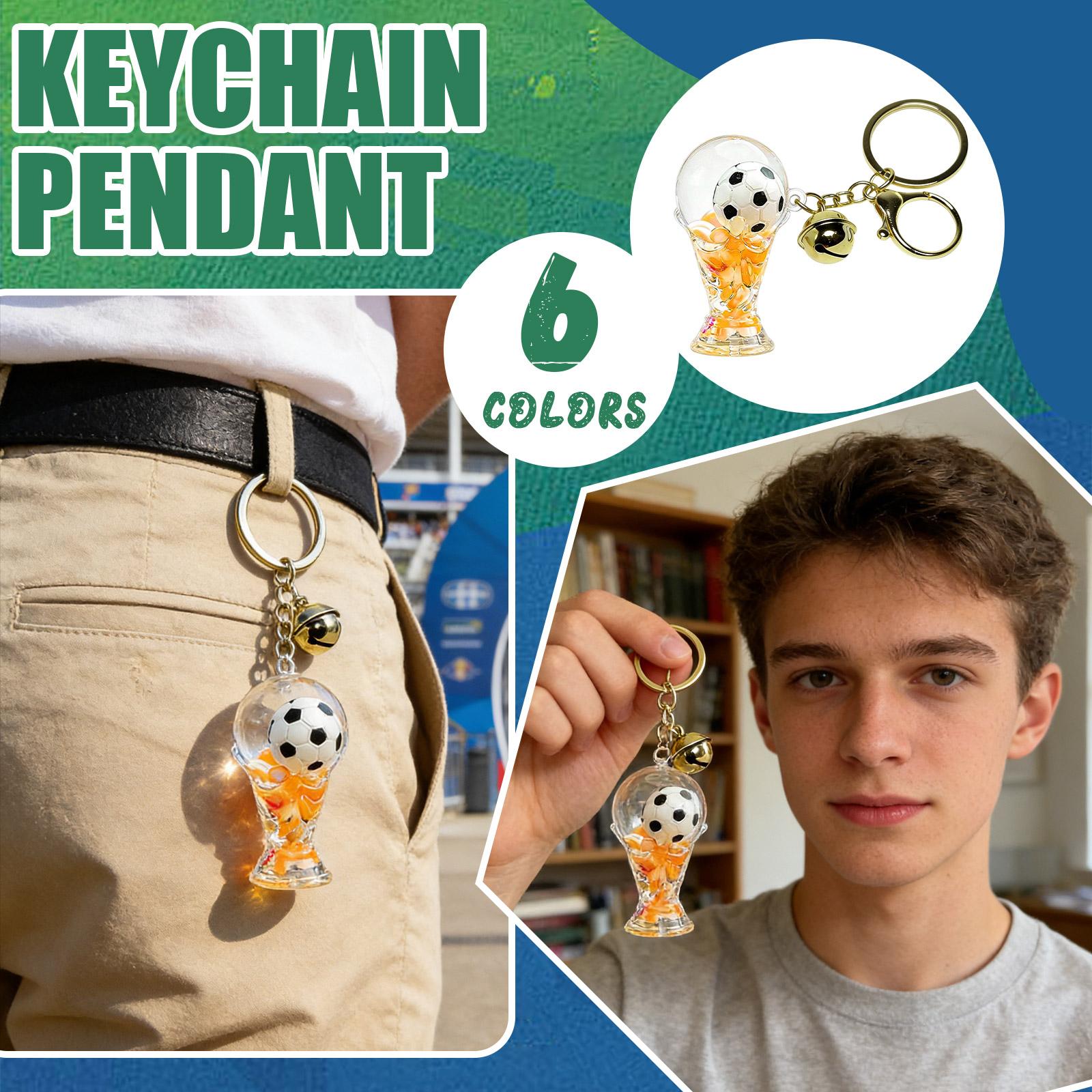 Football-themed Acrylic Sand Flowing Keychain Pendant With Sand Flowing Bottle 5ml One Size